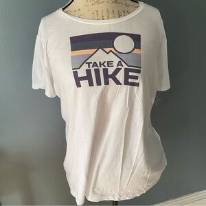 Columbia Women’s T-shirt XXL Mountains Short Sleeve Cotton Hike Graphic Tee EUC